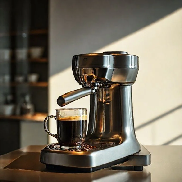 An abstract, macro shot of finely ground coffee displaying its rich, dark brown texture, with subtle light reflections on individual granules. The composition emphasizes depth and texture, evoking the intense aroma of fresh grounds.